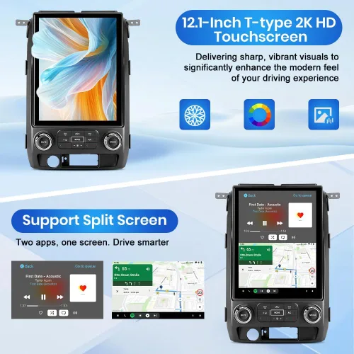 Vista 6 de Android [4GB+64GB] Radio de coche estéreo TS18 para Ford F150 2009-2012 con cámara de visión trasera