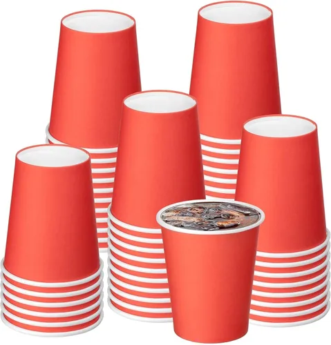 Vista 9 de Paquete de 25 vasos de papel desechables negros de 8 onzas, tazas de café caliente, taza de té de papel, vasos desechables, vasos para bebidas