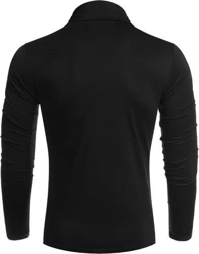 Vista 5 de COOFANDY Camisetas casuales de cuello alto para hombre, ligeras, básicas, de algodón