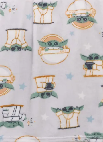 Vista 6 de Star Wars Grogu - Manta para bebé súper suave en crema, verde y blanco