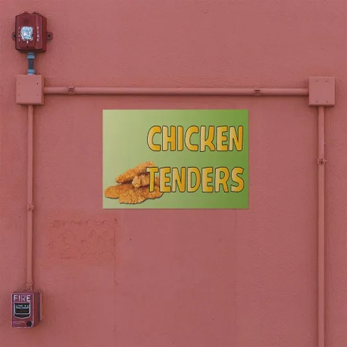 Vista 3 de Pegatinas de varios tamaños Chicken Tenders A Publicidad Impresión Industrial Vinilo Señal de Seguridad Etiqueta Restaurante y Alimentos 7x5 pulgadas