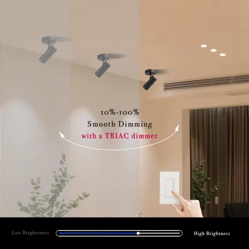 Vista 4 de Foco de techo LED regulable con alta fidelidad de color para interiores 12W, 3000K warm light,10%-100% dimmable brightness, CRI≥98, adjustable