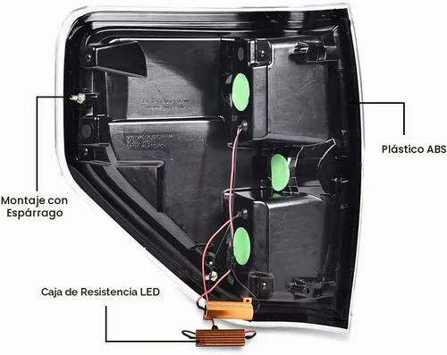 Vista 4 de CHEDA Luces traseras, compatibles con Ford F150 2009-2014, juego de luces traseras con lente transparente y carcasa cromada, BL3Z13405B, BL3Z13404B