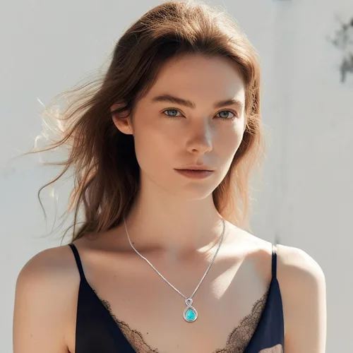 Vista 84 de Joyas de turquesa para mujeres y hombres de plata de ley 925 con colgante de urna para cenizas, collar con medallón de imagen, martillo de Thor