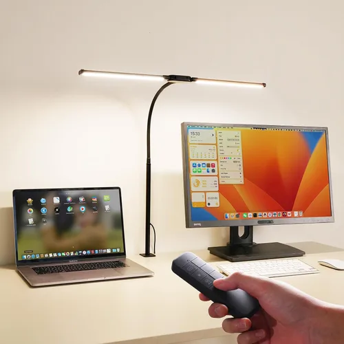 Vista 8 de Lámpara de escritorio LED FAPEMIH para oficina y hogar, luz de escritorio ajustable y flexible para el cuidado de los ojos con 5 modos y 10 ajustes