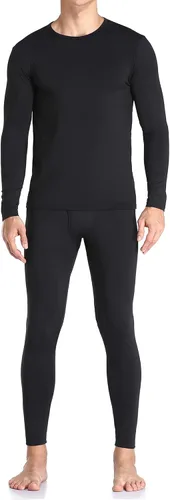 Vista 2 de WEERTI Ropa interior térmica para hombre, capa base de tela polar con forro polar