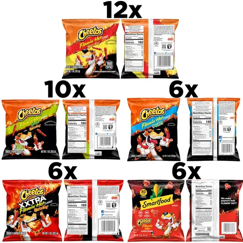Vista 3 de Cheetos Bocadillos con sabor a queso, paquete variado Flamin' Hot Mix (paquete de 40)