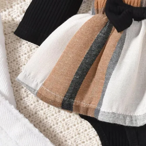 Vista 112 de Unutiylo Ropa de bebé recién nacida prematura con tirantes, traje de otoño e invierno, traje de manga larga con volantes