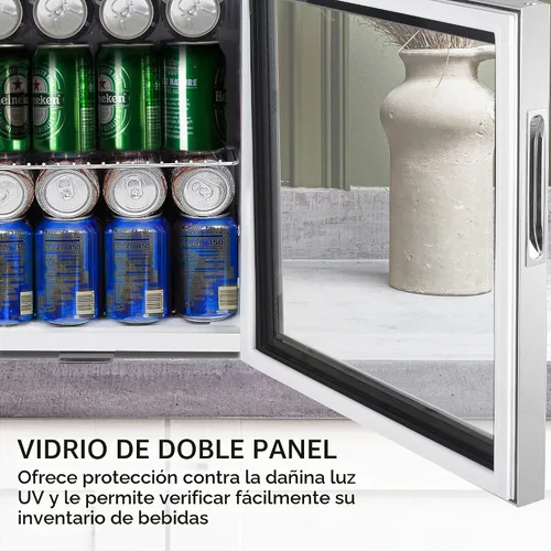 Vista 5 de Whynter - Refrigerador para bebidas con puerta de cristal de doble capa, Mini refrigerador independiente de 68 latas 1.6 pies cúbicos, BR-062WS