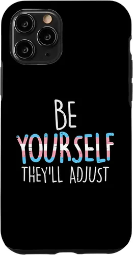 Vista 10 de Funda para iPhone 15 Be Yourself Theyll Adjust Transgénero Trans Pride Flag LGBT