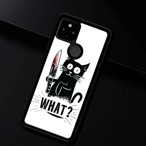 Vista 7 de CARLOCA Compatible with Google Pixel 5 Case,Angry Cat Knife What Pattern Ultra Protection Shockproof Soft Silicone TPU Non-Slip Back for Google