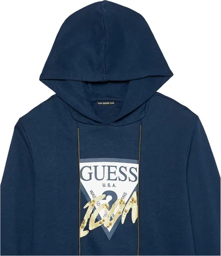 Vista 2 de GUESS Vestido de sudadera con capucha de rizo francés para niña