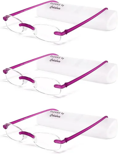 Vista 17 de Calabria 714 Anteojos de lectura sin montura con lentes transparentes, color carbón, lentes de lectura para hombres y mujeres, lectores