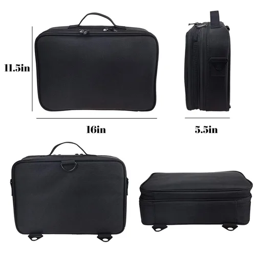 Vista 7 de Estuche de viaje para maquillaje, organizador de cosméticos, bolsa de almacenamiento portátil para artistas, con divisores ajustables