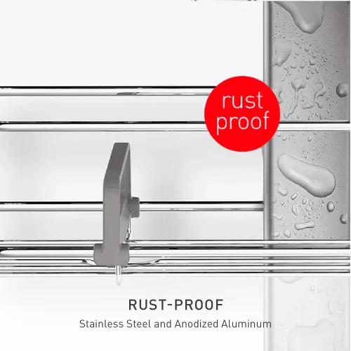 Vista 4 de simplehuman Carrito de ducha de poste de tensión de 8', acero inoxidable y aluminio anodizado