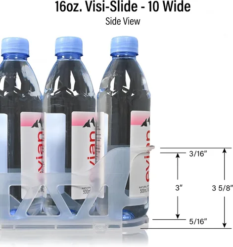 Vista 4 de Display Technologies Visi-Slide Organizador de Bebidas para Nevera, Organizador de Latas de Soda, Deslizador Alimentado por Gravedad para Estantes