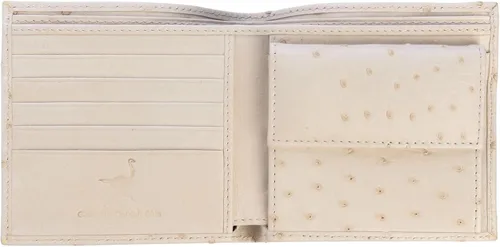 Vista 6 de Carteras de piel de avestruz auténtica, color blanco marfil
