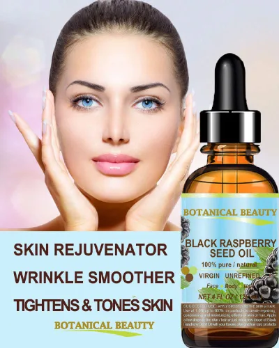 Vista 4 de Botanical Beauty Aceite de semillas de frambuesa negra, 100% puro, natural, sin diluir, virgen, sin refinar, aceite portador prensado en frío