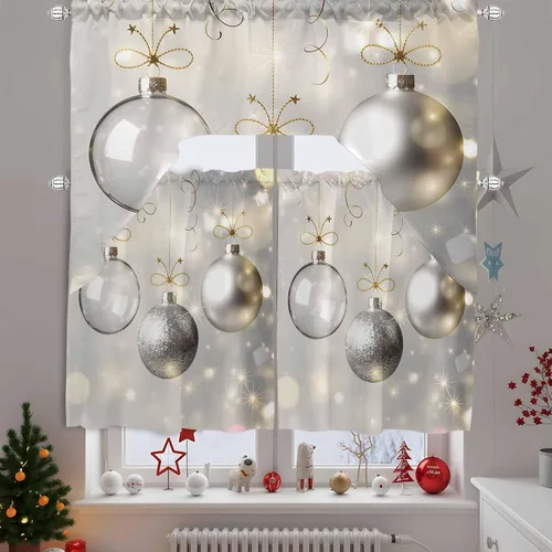 Vista 13 de Cenefa de árbol de copo de nieve, cenefa con dobladillo para barra, paneles de cortina para dormitorio, sala de estar, baño, cafetería, ventanas