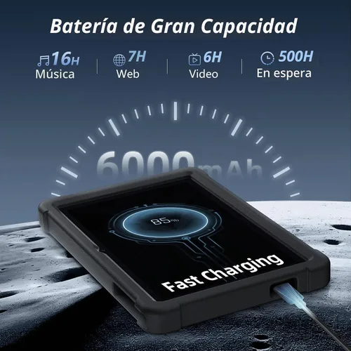 Vista 6 de Tablet de 10 Pulgadas Android 14 Tablet, 16GB RAM 128GB ROM, Expansión de 1TB, Octa-core, Batería de Gran Capacidad, Cámara Dual de 5MP + 8MP, WiFi