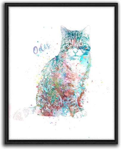 Vista 30 de Personal-Prints Regalo de arte personalizado para pared de perro, impresión artística moderna personalizada única de estilo acuarela La raza