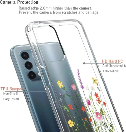 Vista 2 de Funda de teléfono celular para OnePlus Nord N200 5G, delgada y transparente de poliuretano termoplástico [a prueba de caídas] + PC a prueba