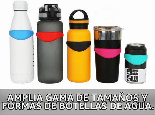 Vista 3 de Correa de silicona magnética para botella de agua, correa para vaso de agua, versátil anillo deportivo para botella – Correa portadora de botella