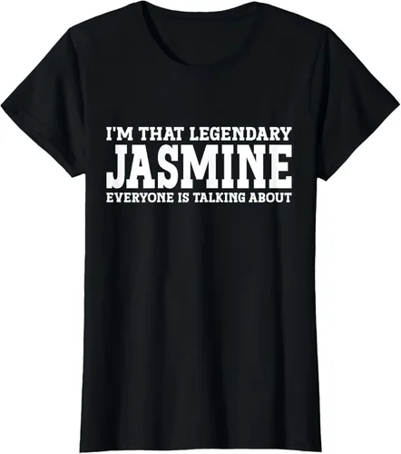 Vista 40 de Jasmine Personal Name - Camiseta divertida de jazmín para mujer y niña, Negro