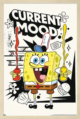Vista 7 de Trends International Nickelodeon Bob Esponja - Póster de pared de humor actual, 22.4 pulgadas de largo x 14.7 pulgadas, versión enmarcada de madera