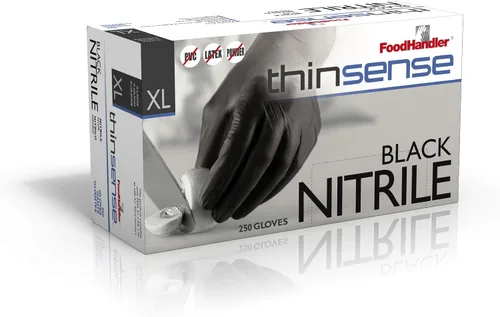 Vista 10 de FoodHandler 103-TS12-BLK FoodHandler thinsense nitrilo SM negro (paquete de 1000)