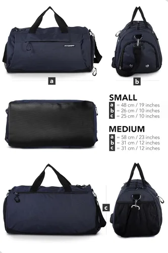 Vista 7 de Fitgriff Bolsa de gimnasio para hombres y mujeres con compartimento para zapatos y artículos húmedos, bolsa de lona para viajes, deportes, fitness