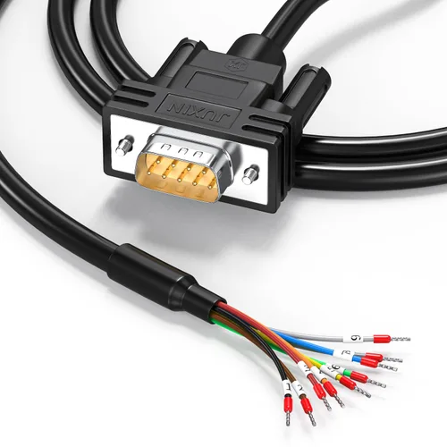 Vista 8 de Cable de extensión serie DB9 de 10 pies, DB9 hembra a cable desnudo con marcador de cable 26AWG, los 9 cables de núcleo equipados con tubos