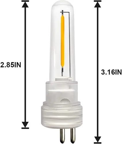 Vista 2 de DGE Bombilla LED de repuesto S14, paquete de 2 bombillas de repuesto de 1.5 W, a prueba de roturas e impermeable, IP65