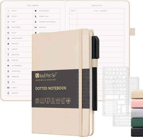 Vista 13 de &And Per Se Juego de diario y bolígrafo forrados (3 paquetes), cuaderno de tapa dura de cuero A5 con bolígrafo y juego de papelería, 160 páginas