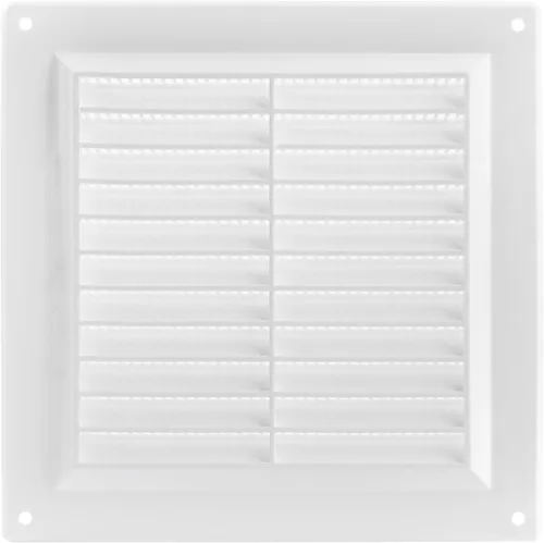 Vista 9 de Cubierta de ventilación negra de 5 x 12 pulgadas (exterior), rejilla de ventilación de plástico con malla protectora, cubierta de ventilación
