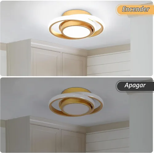 Vista 4 de CANEOE Lámpara de Techo LED Pequeña y Moderna, Dorada Redonda, Accesorios de Luz de Pasillo para Techos, Lámparas de Techo Interiores para Pasillo