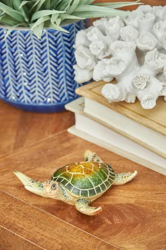 Vista 2 de C&F Home Figura decorativa de resina de tortuga marina mediana de 5.5 pulgadas, adorno de animales de playa, escultura, criatura marina, playa