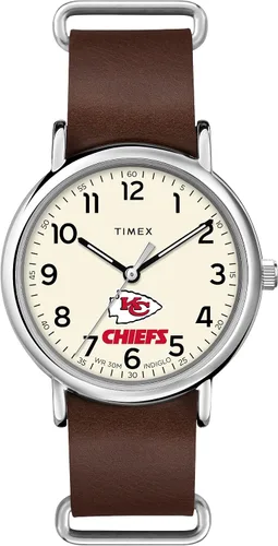Vista 3 de Timex Tribute Correa de cuero de cuarzo NFL Weekender de 1.575 in para hombre