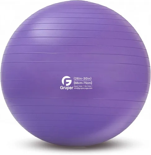 Vista 12 de Gruper Pelota de yoga y pilates, pelota de gimnasio de 4 tamaños para fitness, yoga, entrenamiento, embarazo y terapia física, bomba rápida