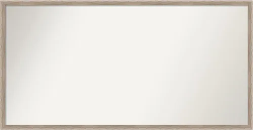 Vista 96 de Amanti Art Espejo de baño blanco para sobre el fregadero, 24 x 27 pulgadas, espejo de tocador rectangular con cuña de madera dura, marco de madera