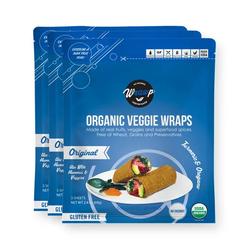 Vista 7 de WrawP Paquete variado de mini envoltura vegetal orgánica de 3 sabores (original, espirulina, vida vegetal) estable en el estante, todo natural, sin