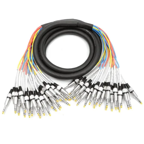 Vista 6 de Cable Serpiente TRS de 4 Canales de 1/4" - 5 Pies de Largo - Extremos Reparables - Serpiente de Efectos de Audio Profesional para Presentaciones