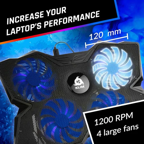 Vista 3 de KLIM Wind Almohadilla de Refrigeración para Laptop - Más de 500 000 Unidades Vendidas - Nueva Versión - El Ventilador de Refrigeración de Acción