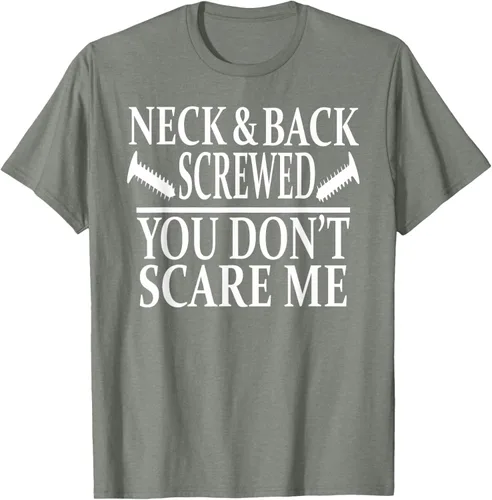 Vista 64 de Camiseta divertida para recuperación de cirugía de columna vertebral y cuello y espalda, Negro