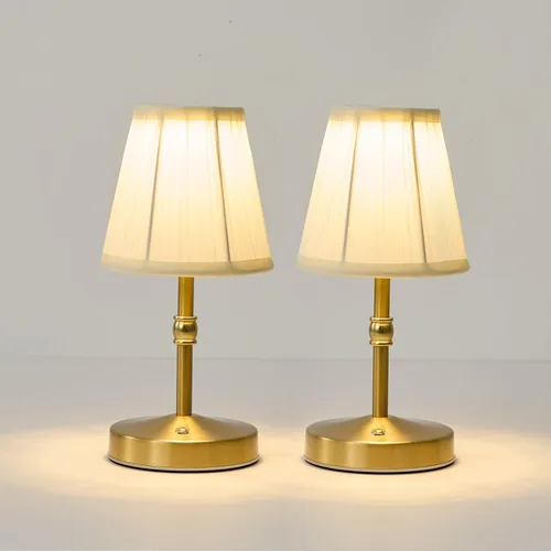 Vista 14 de Lámpara Mini Inalámbrica de 5W en Oro, Lámpara Pequeña Operada con Batería de 3000 mAh, Lámparas de Mesa Pequeñas Vintage, Lámparas Recargables