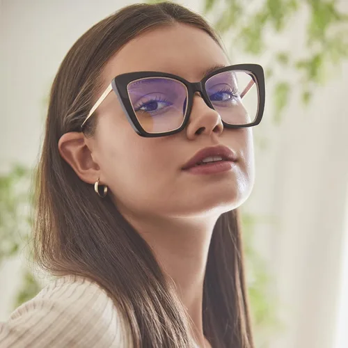 Vista 4 de DIFF Gafas Becky IV Designer Cat Eye Computer - Gafas de bloqueo de luz azul para mujer, color negro