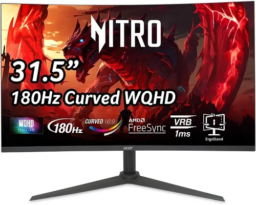Vista 10 de Acer Nitro XZ270 Xbmiipx 27" 1500R Curvo Full HD (1920 x 1080) VA Zero-Frame Monitor de Gaming con Sync Adaptativo, Frecuencia de Actualización