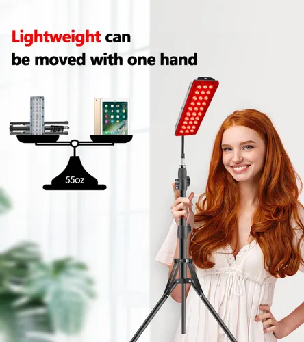 Vista 8 de Lámpara de Terapia de Luz Roja, Terapia de Luz Infrarroja con Soporte - Dispositivo de Luz Roja de 660nm y Luz Infrarroja Cercana de 850nm