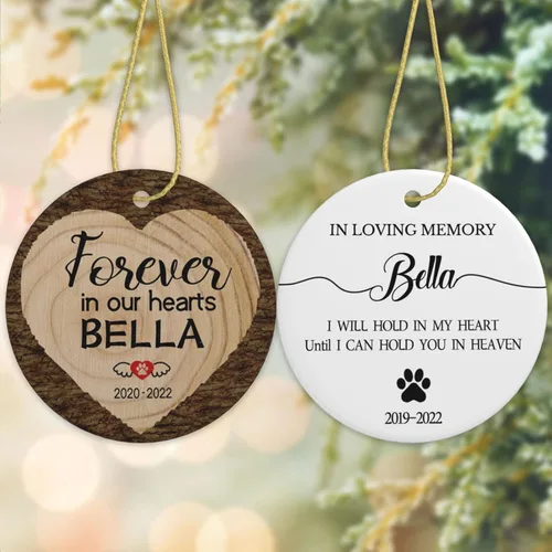 Vista 7 de Adorno conmemorativo personalizado para perro, 2025, con imagen de perro, foto y nombre, adornos para árbol de Navidad, regalo personalizado