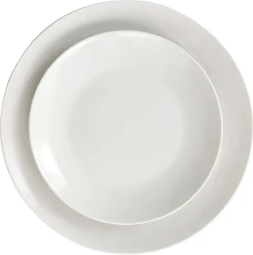 Vista 5 de Elama Camellia - Juego de vajilla de 16 piezas con tazones dobles de porcelana